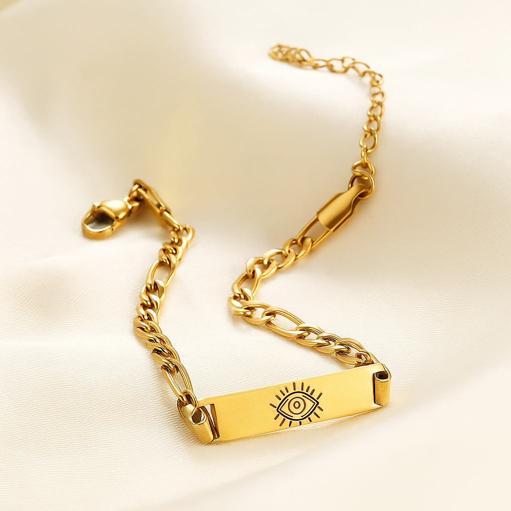 BRAZALETE PLACA MINIMALISTA PERSONALIZABLE CADENA CUBANA ABIERTA