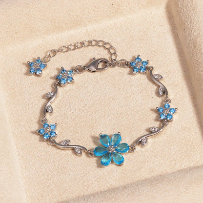 BRAZALETE  FLOR DE CEREZO  DELICADO CRISTALES DE ZIRCONIA ELEGANTE