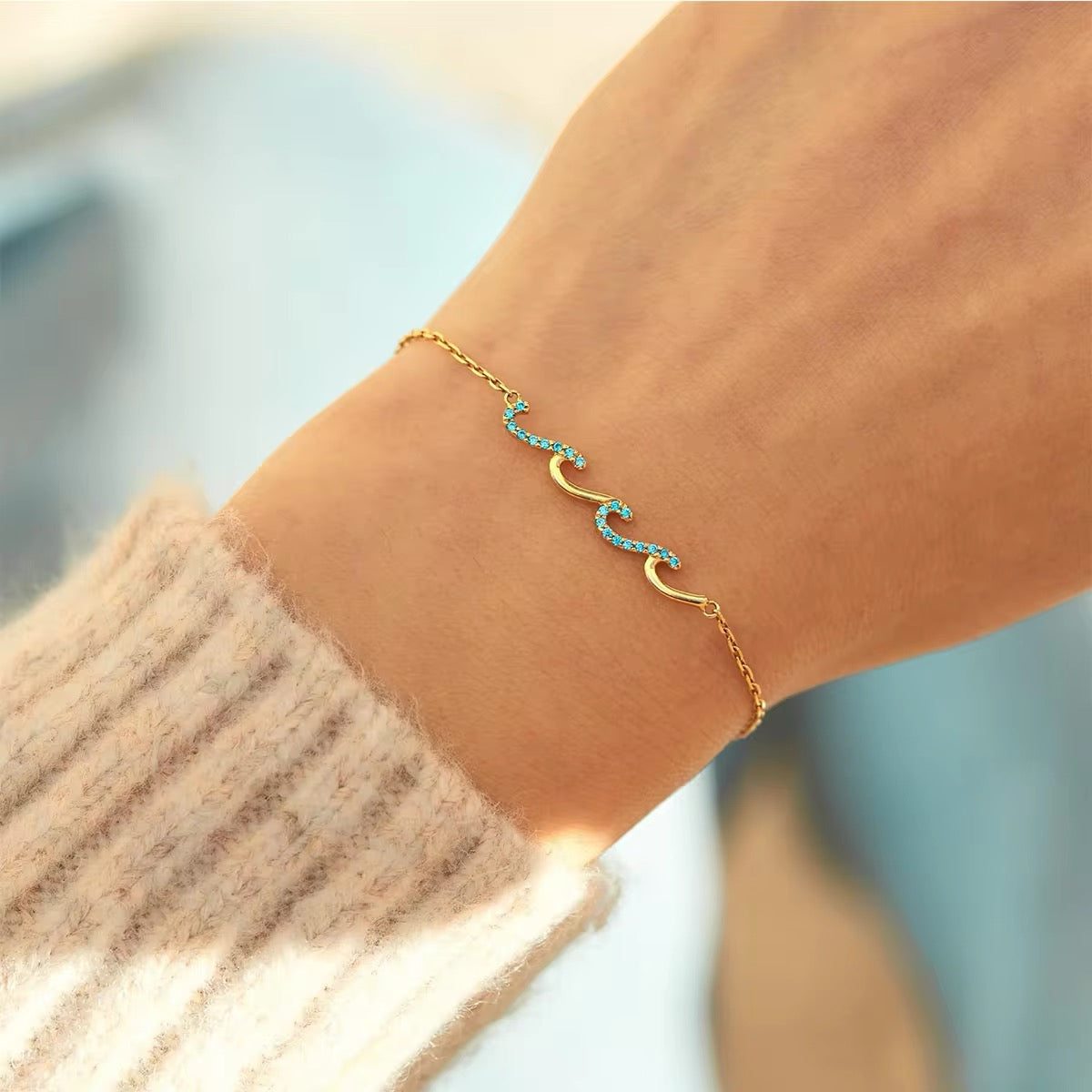 BRAZALETE BESTIE OLAS CON CRISTALES