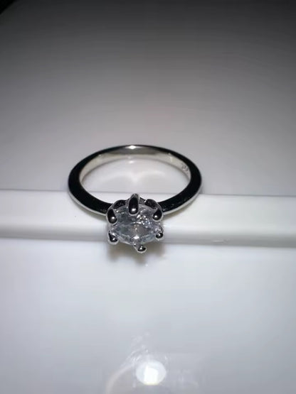 ANILLO CRISTAL CON INCRUBACIONES CHAPADO EN PLATA S925