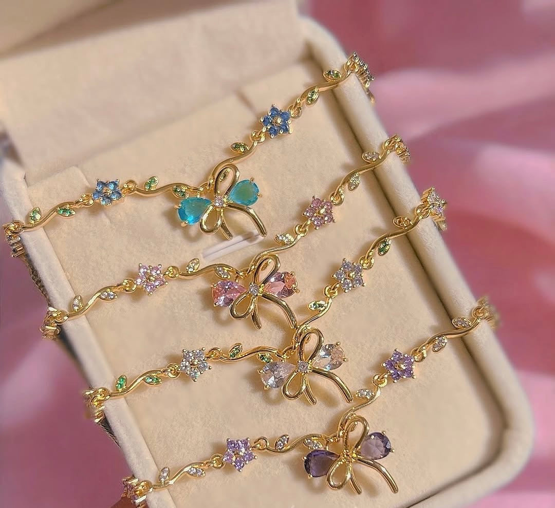 COLLAR BRAZALETES ELEGANTE LAZOS CORTE PRINCESA CRISTALES INCRUSTADOS