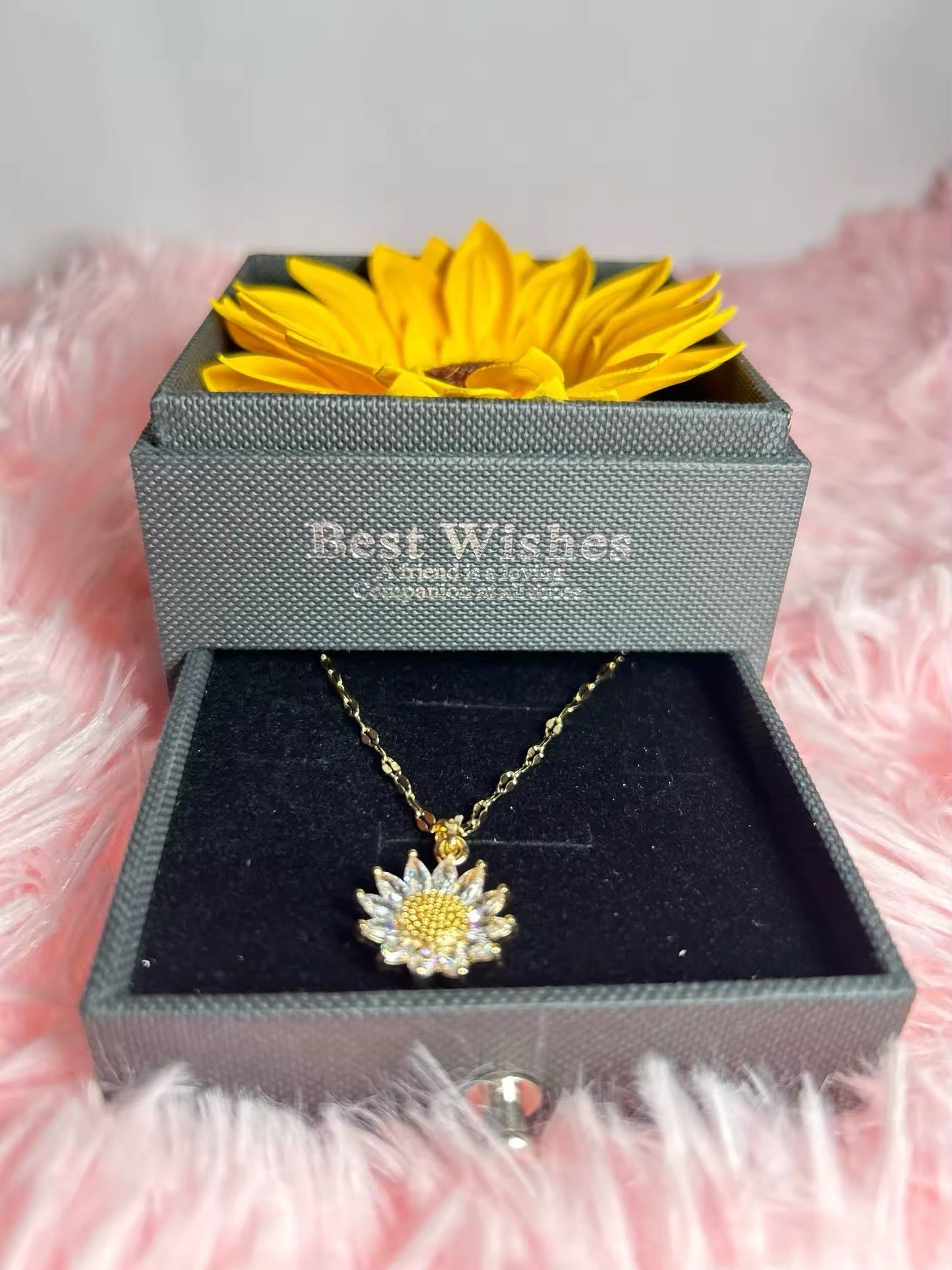 CAJA ESTUCHE DE REGALO CON FLOR  ETERNA