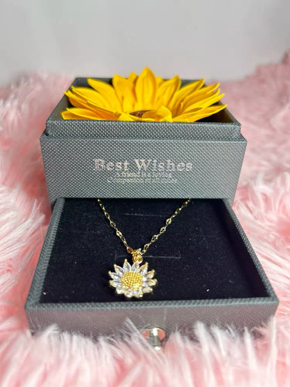 CAJA ESTUCHE DE REGALO CON FLOR  ETERNA