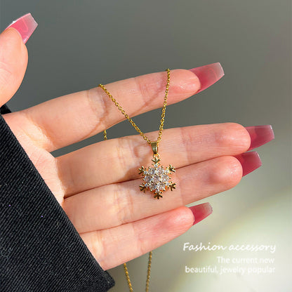 COLLAR ELEGANTE  FROZEN COPO DE NIEVE CRISTALES INCRUSTADOS MINIMALISTA