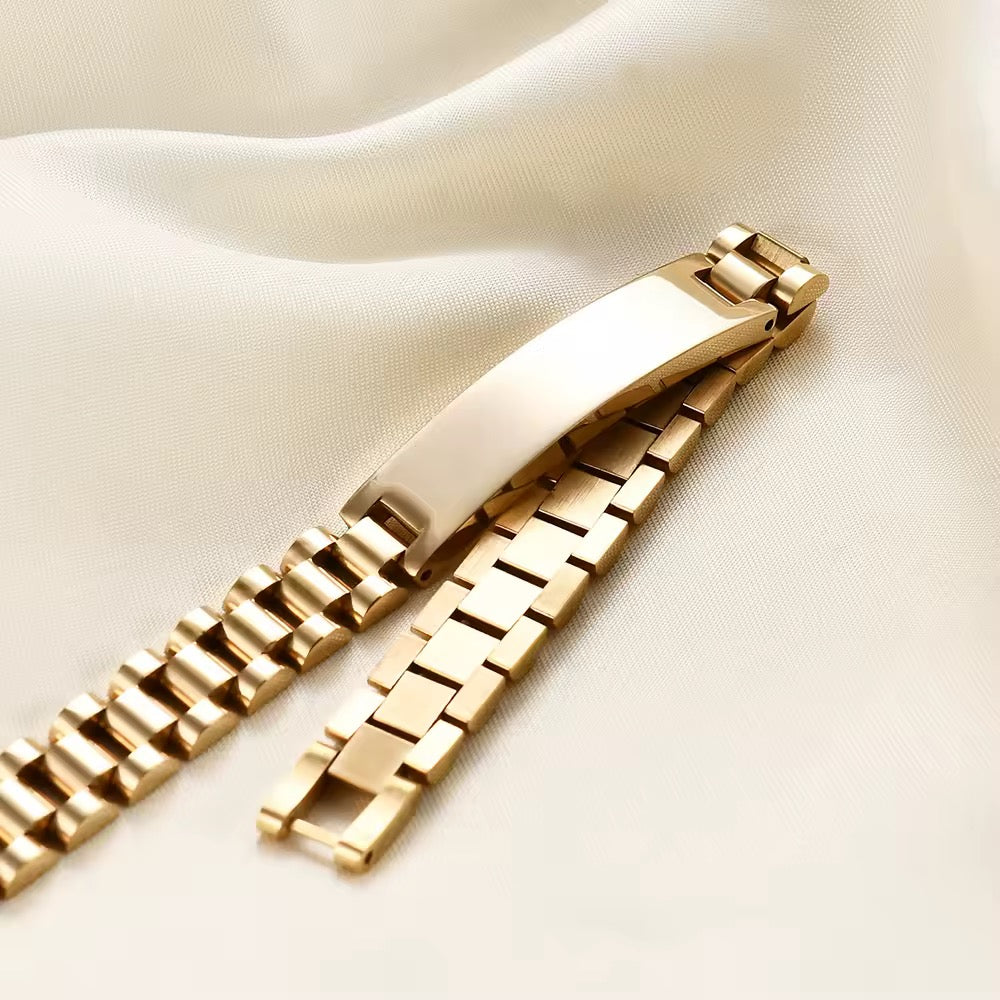 BRAZALETES ELEGANTES EN ACERO INOXIDABLE SOLIDO  PERSONALIZADOS
