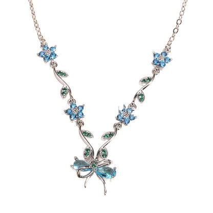COLLAR BRAZALETES ELEGANTE LAZOS CORTE PRINCESA CRISTALES INCRUSTADOS