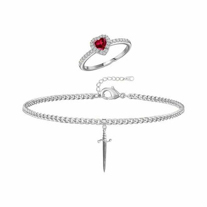 BRAZALETE Y ANILLO   DAGA & CORAZÓN  DE PAREJA EDICIÓN LIMITADA
