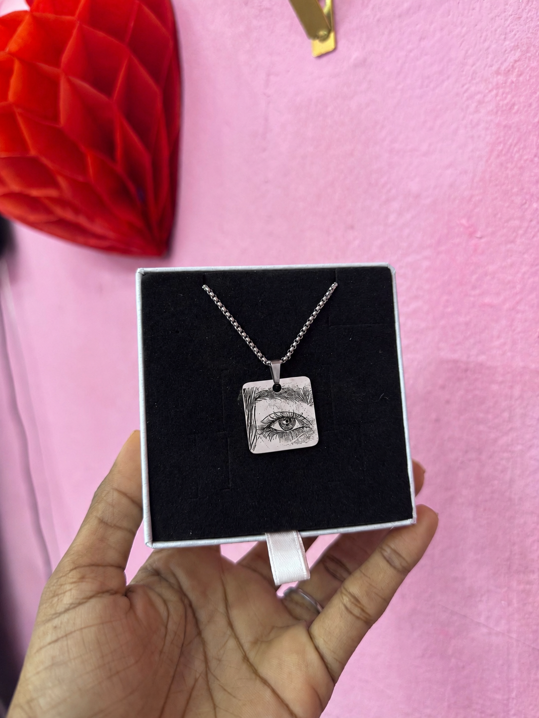 COLLAR GRUESO DIJE  CUADRADO PERSONALIZADO