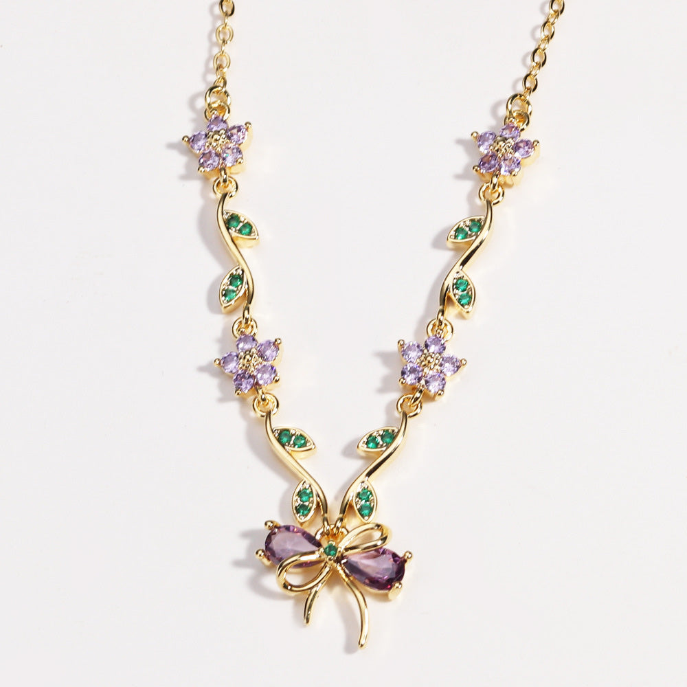 COLLAR BRAZALETES ELEGANTE LAZOS CORTE PRINCESA CRISTALES INCRUSTADOS