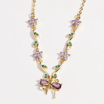 COLLAR BRAZALETES ELEGANTE LAZOS CORTE PRINCESA CRISTALES INCRUSTADOS