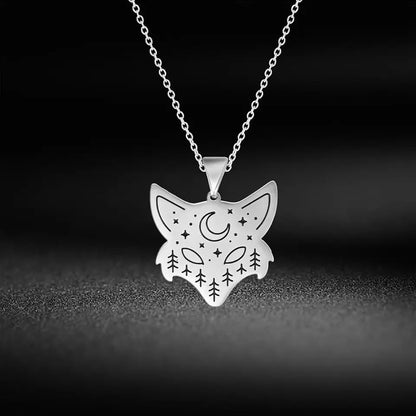 COLLAR DIJE DE LOBO  LUNAR🐺