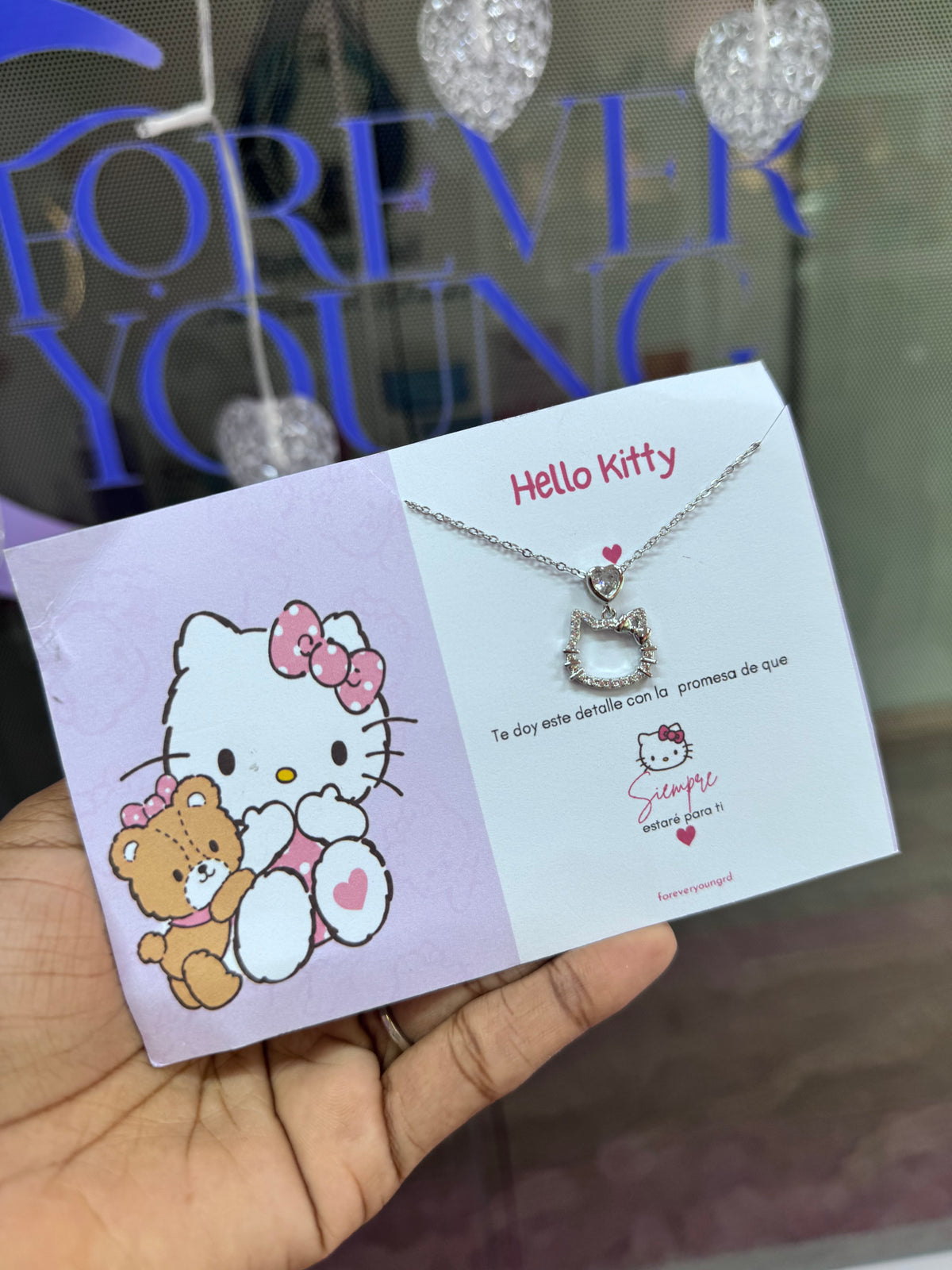 COLLAR CADENA HELLO KITTY ELEGANTE CRISTALES DE CIRCONIA