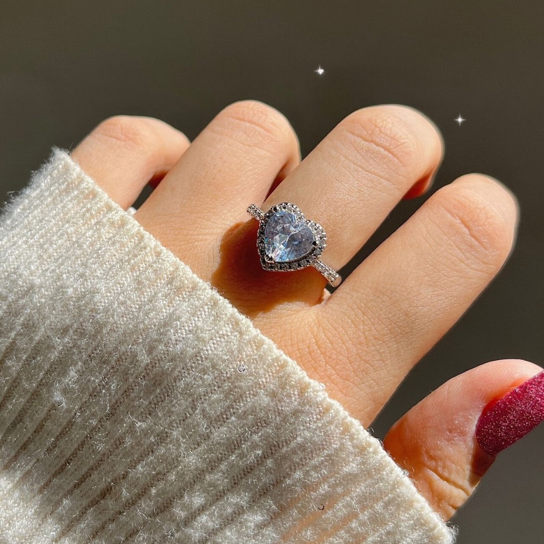 ANILLO CORAZÓN DE CRISTAL GRANDE