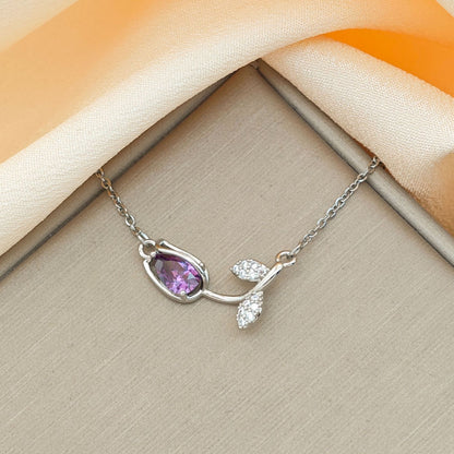 COLLAR TULIPÁN ELEGANTE CRISTAL DE CIRCONIA