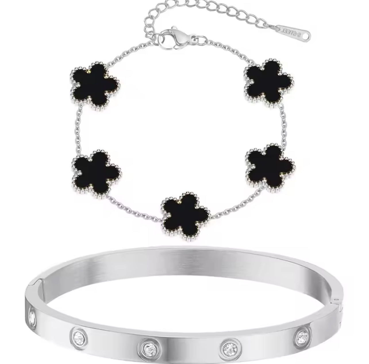 BRAZALETES  ELEGANTES TRÉBOL 5 HOJAS