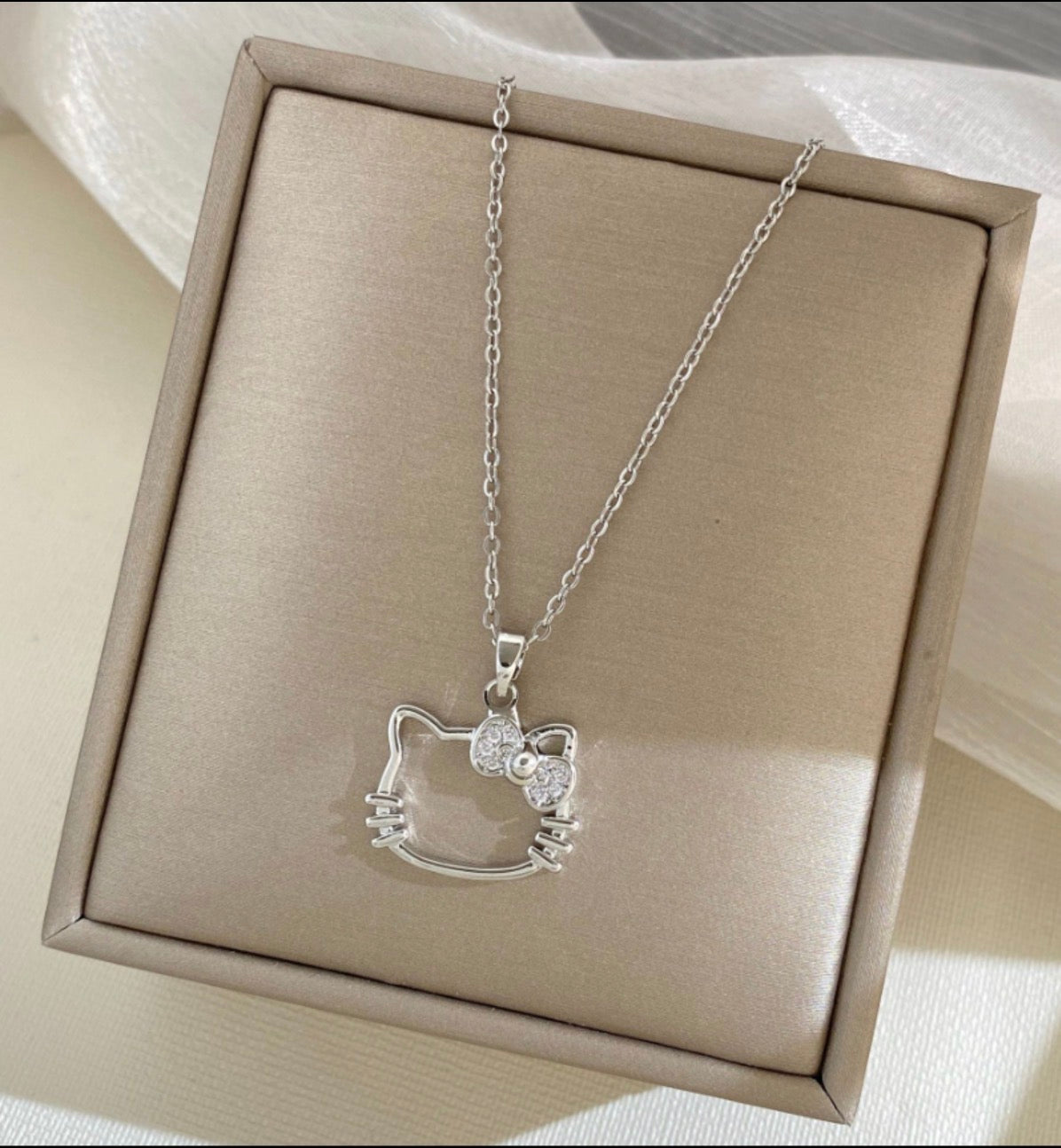 COLLAR CADENA HELLO KITTY ELEGANTE CRISTALES DE CIRCONIA