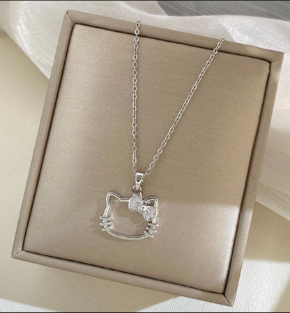 COLLAR CADENA HELLO KITTY ELEGANTE CRISTALES DE CIRCONIA