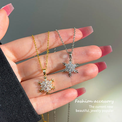 COLLAR ELEGANTE  FROZEN COPO DE NIEVE CRISTALES INCRUSTADOS MINIMALISTA