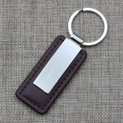 LLAVEROS EN LEATHER & PLACA DE ACERO PERSONALIZADOS