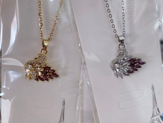 COLLAR CISNE  ELEGANTE CRISTAL DE CIRCONIA