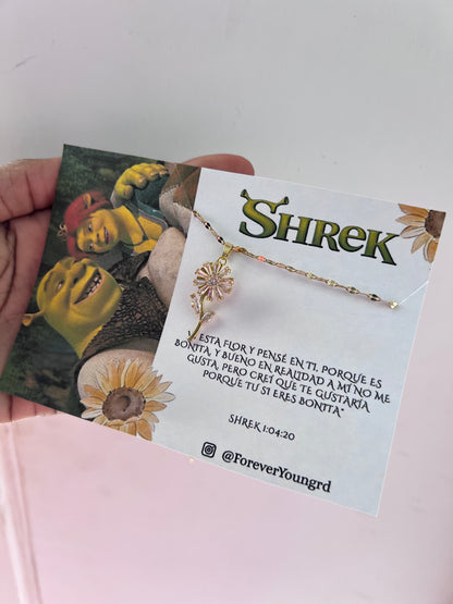 COLLAR FLOR  GIRASOL EN CRISTALES GIRATORIA ANTIESTRÉS MINIMALISTA