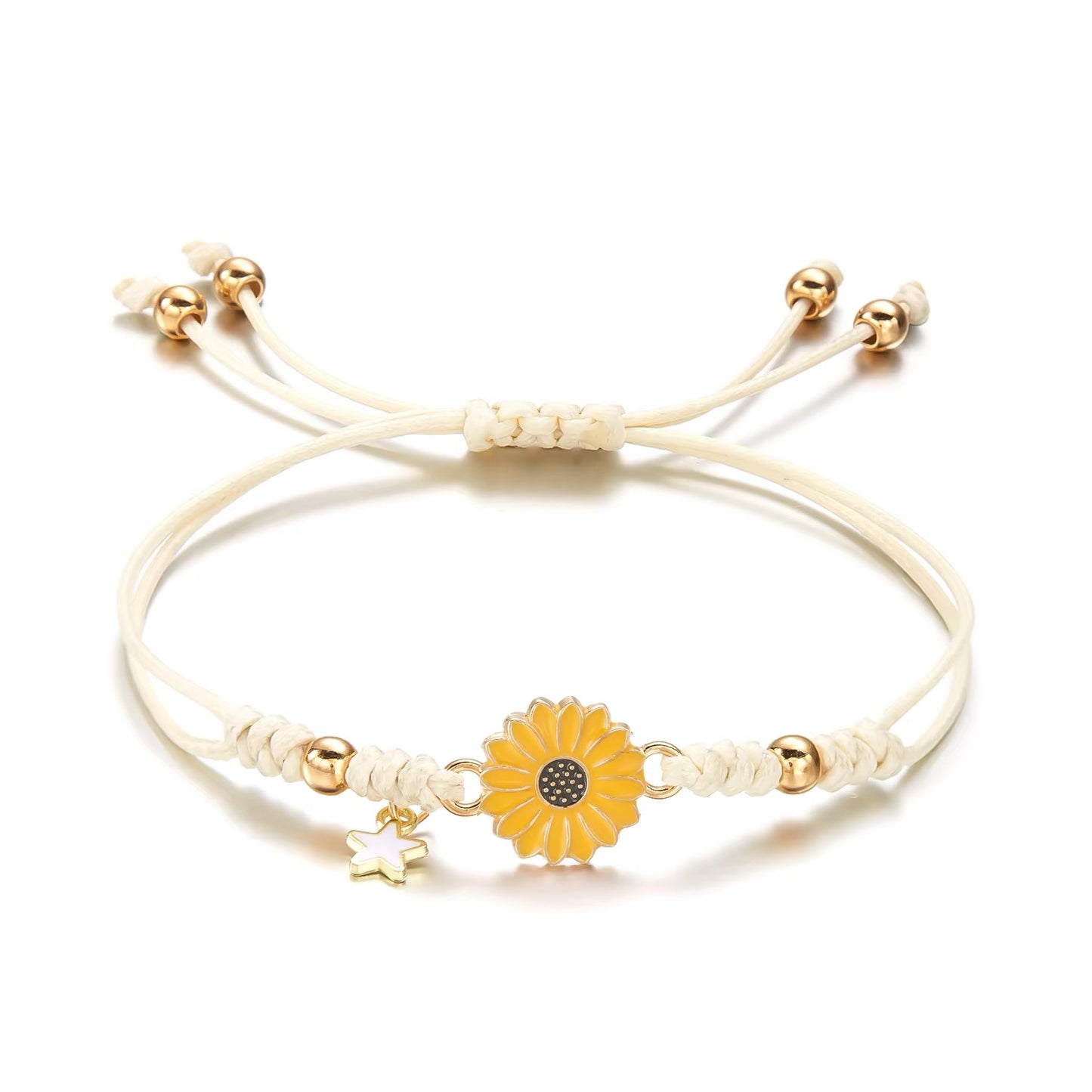 BRAZALETE MARGARITA DAISY  FLOR HECHAS A MANO ARTESANAL