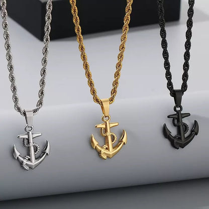 COLLAR MASCULINO ANCLA  VINTAGE