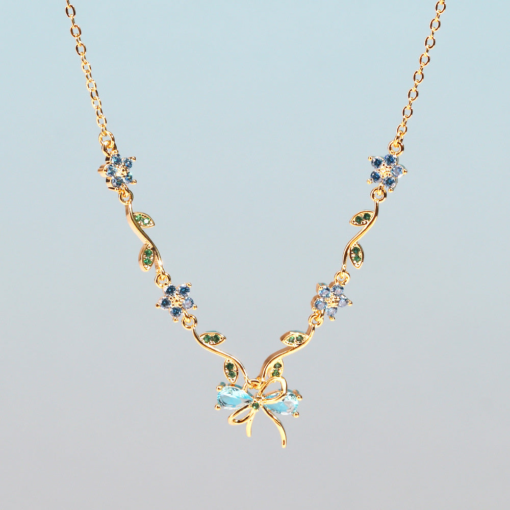 COLLAR BRAZALETES ELEGANTE LAZOS CORTE PRINCESA CRISTALES INCRUSTADOS