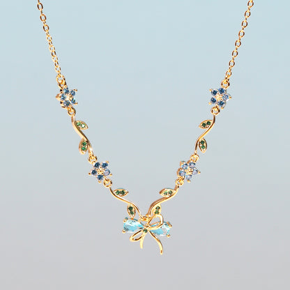COLLAR BRAZALETES ELEGANTE LAZOS CORTE PRINCESA CRISTALES INCRUSTADOS