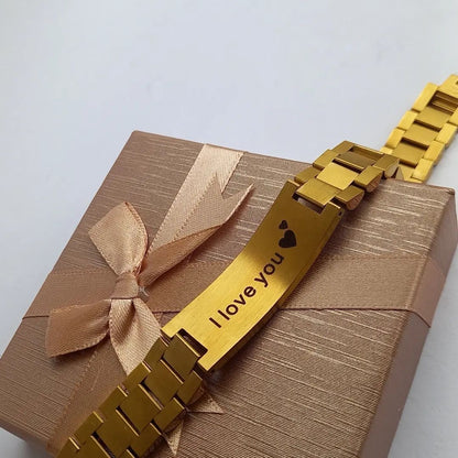 BRAZALETES ELEGANTES EN ACERO INOXIDABLE SOLIDO  PERSONALIZADOS