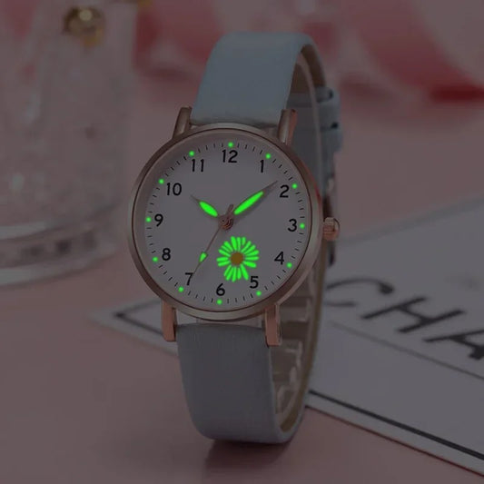 RELOJ FLOR VINTAGE MINIMALISTA BRILLA EN LA OSCURIDAD