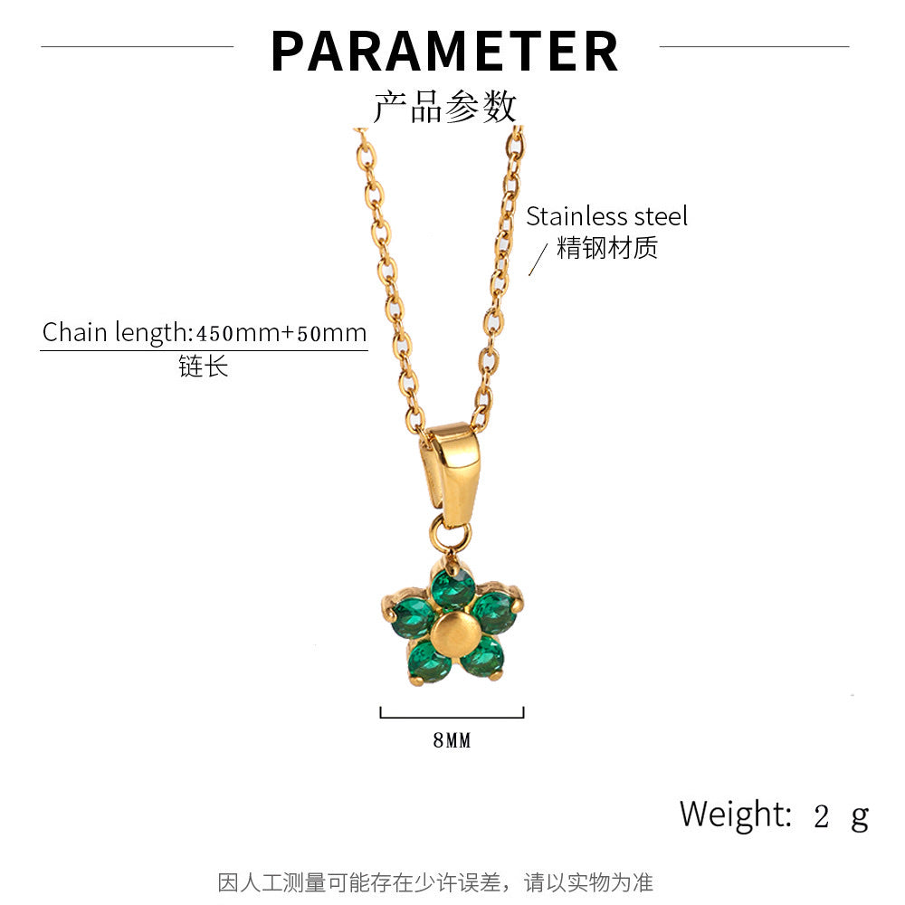 CADENA CHOCKER FLOR  DELICADA CRISTAL DE COLORES MINIMALISTA