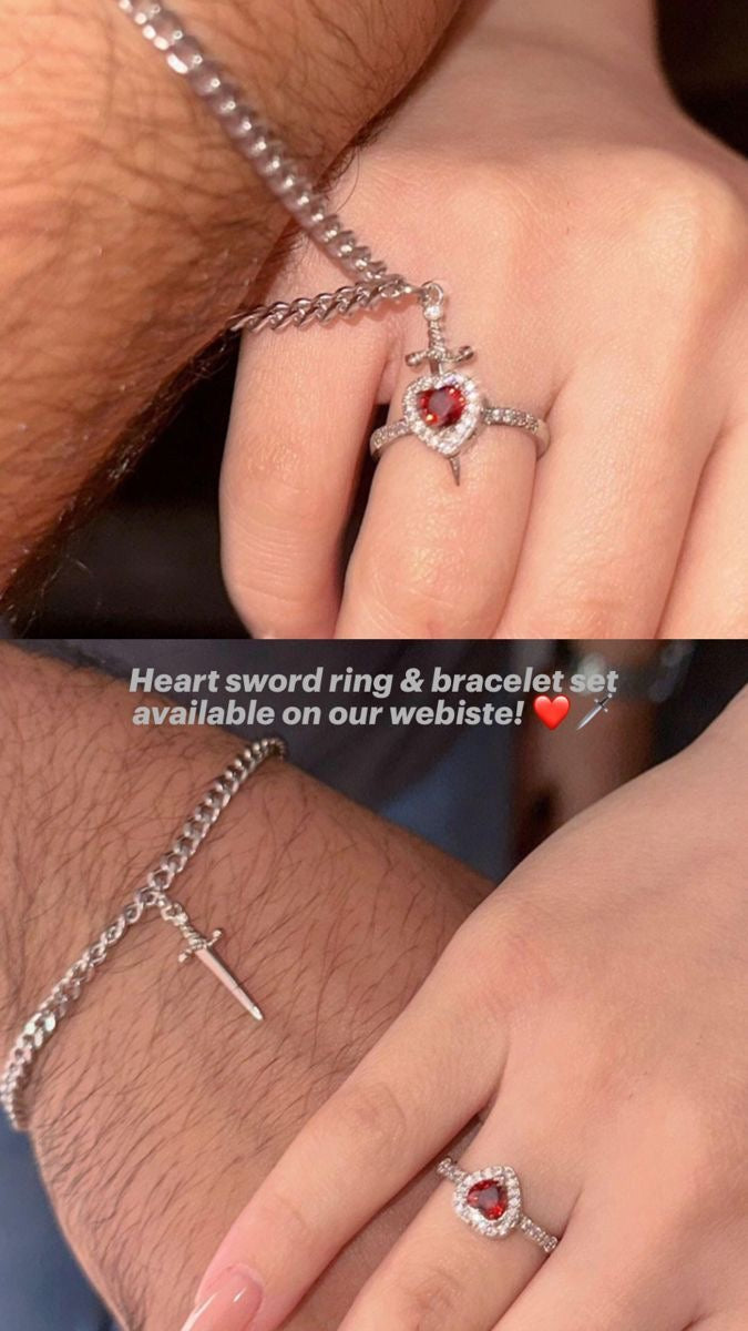 BRAZALETE Y ANILLO   DAGA & CORAZÓN  DE PAREJA EDICIÓN LIMITADA