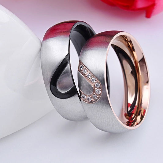 ANILLOS DE PAREJA HER FOREVER HOS ALWAYS PROMESA