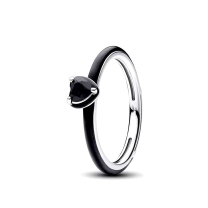 ANILLO CORAZÓN NEGRO MINIMALISTA ÓNIX