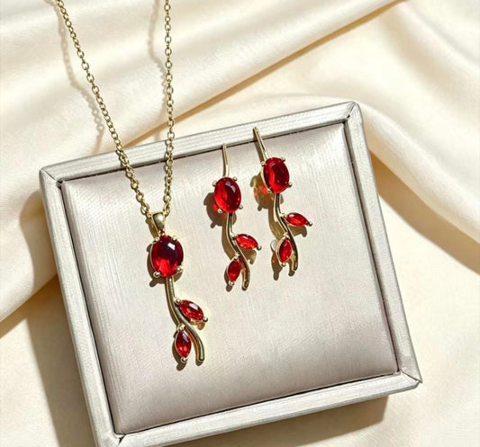 COMBO  TULIPÁN TALLO CORTO FINO  MINIMALISTA  CRISTAL DE CIRCONIA