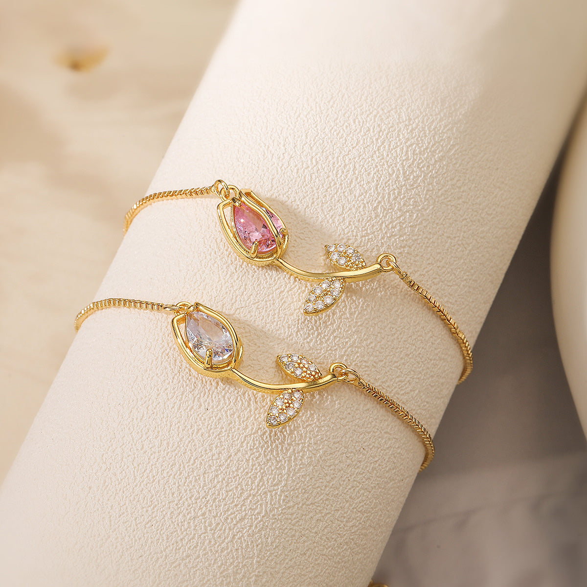 BRAZALETE TULIPÁN ELEGANTE CRISTAL DE CIRCONIA