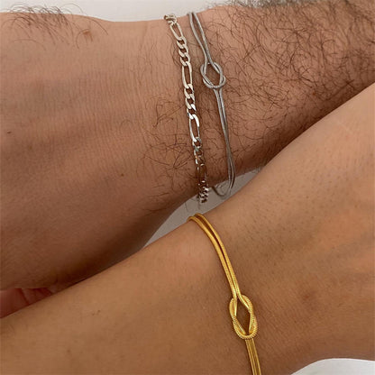 BRAZALETES  PROMESA DE PAREJA DISEÑO DE NUDOS MINIMALISTAS