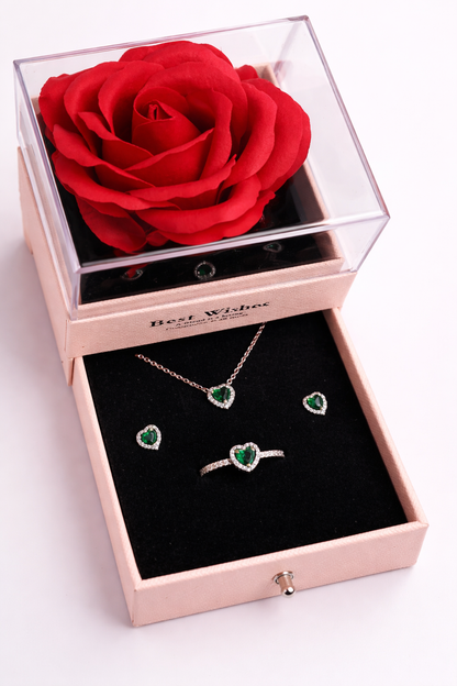 SET ESTILO PANDORA CORAZÓN MINIMALISTA CIRCONIA ELEGANTE
