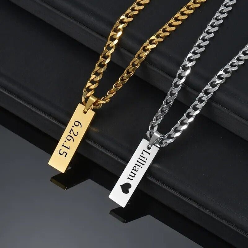 COLLAR PLACA  PERSONALIZABLE CADENA CUBANA