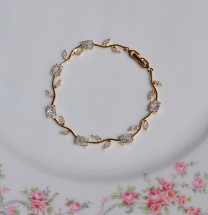 BRAZALETE  TULIPANES COLORIDO CRISTALES DE ZIRCONIA ELEGANTE