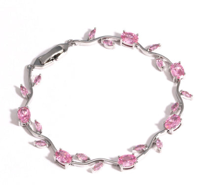 BRAZALETE  TULIPANES COLORIDO CRISTALES DE ZIRCONIA ELEGANTE