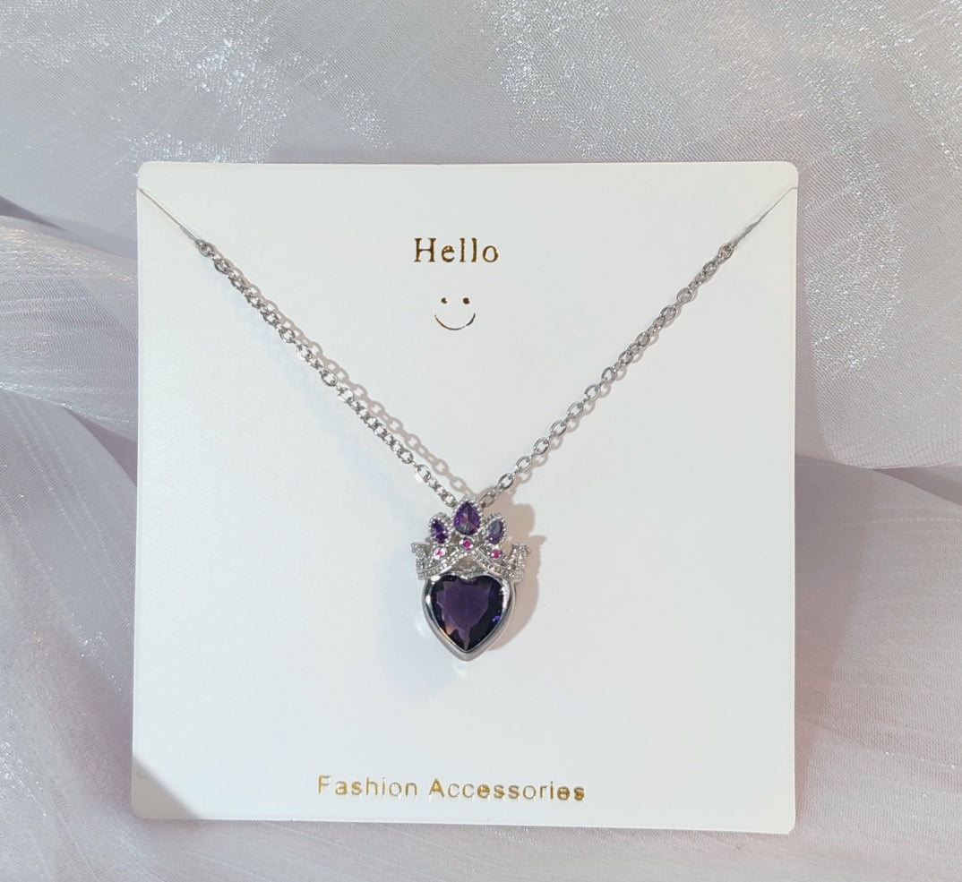 COLLAR CADENA CORONA  RAPUNZEL CRISTALES DE CIRCONIA