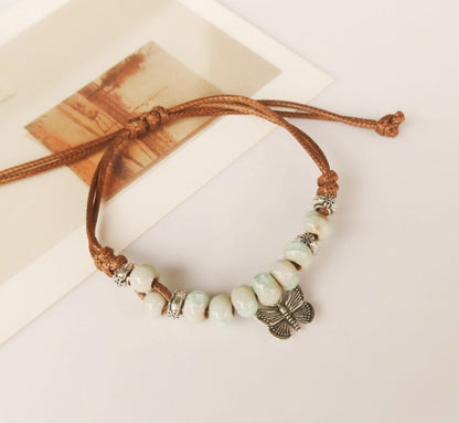 BRAZALETE CERAMICA MARIPOSA  HECHO A MANO ARTESANAL