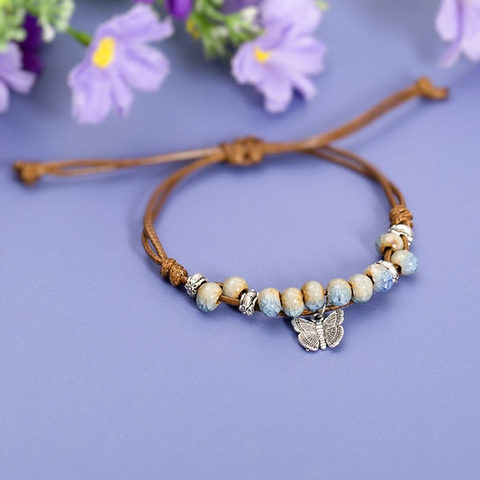 BRAZALETE CERAMICA MARIPOSA  HECHO A MANO ARTESANAL