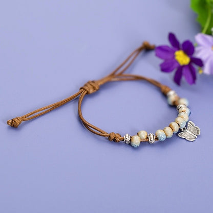 BRAZALETE CERAMICA MARIPOSA  HECHO A MANO ARTESANAL
