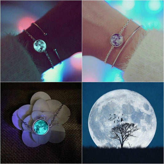 BRAZALETE LUNA LLENA MINIMALISTA   EN LA OSCURIDAD