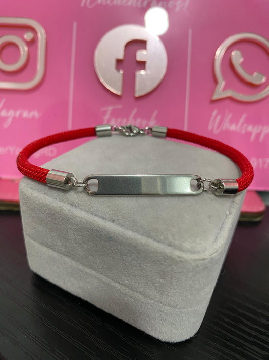 BRAZALETE CORDÓN LEATHER  ROJO PERSONALIZADO