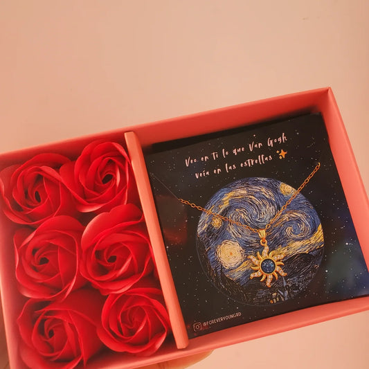 COLLAR SOL CELESTIAL CIELO ESTRELLADO ELEGANTE CRISTAL DE CIRCONIA