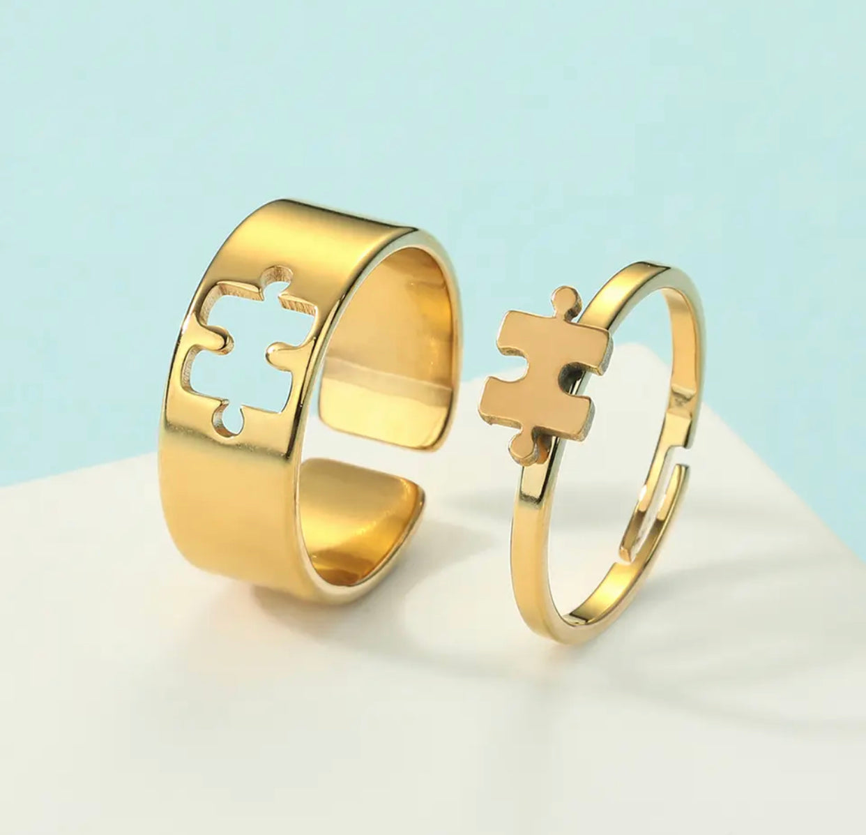 ANILLOS DE PAREJA MATCHING RINGS DISEÑO HUECO AJUSTABLES